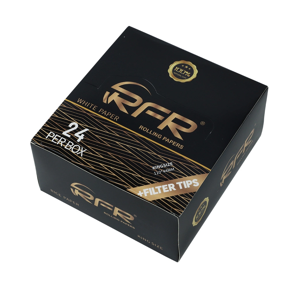 Rfr King Size Slim Custom Brown and White Rolling Paper with Tips